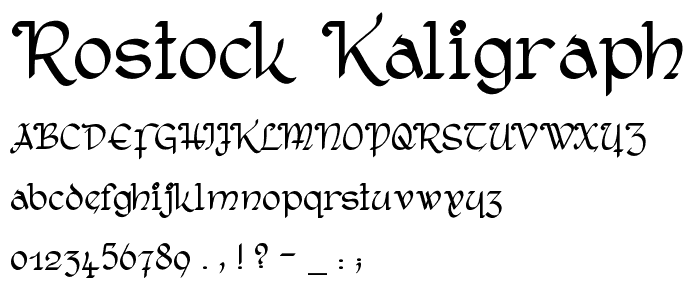 Rostock Kaligraph font